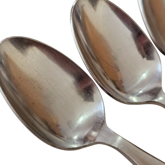 4 Elden Vintage Flower Teaspoon Spoon Stainless 6" Rose Midcentury Colonial Styl - Picture 4 of 8